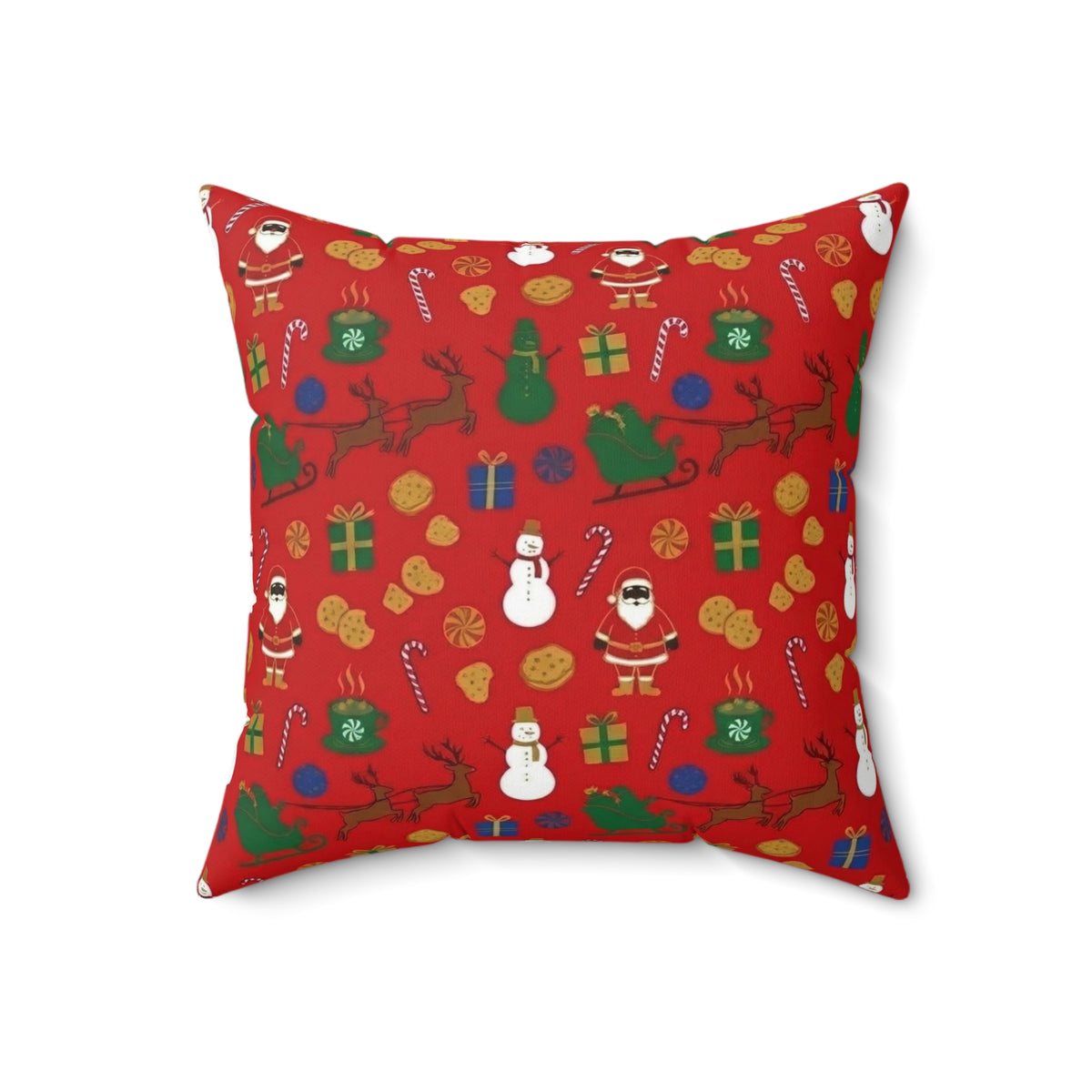 Christmas Reindeer & Santa Square Pillow