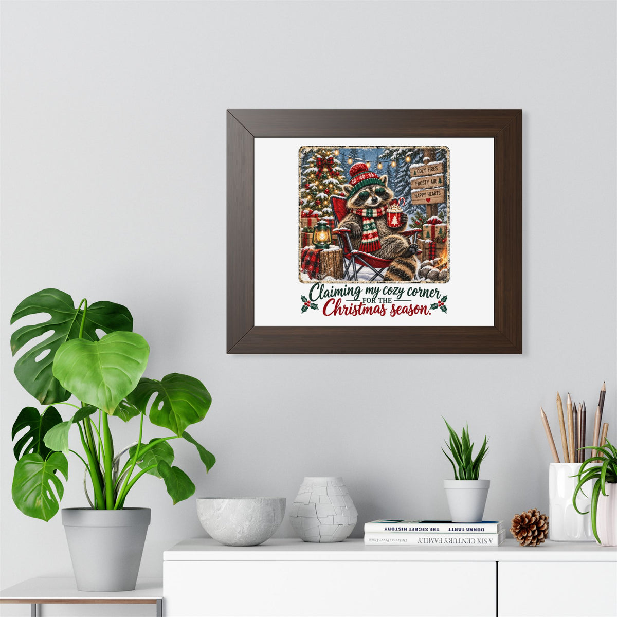 Framed Poster — "Claiming My Cozy Corner for the Christmas Season" Holiday Wall Art