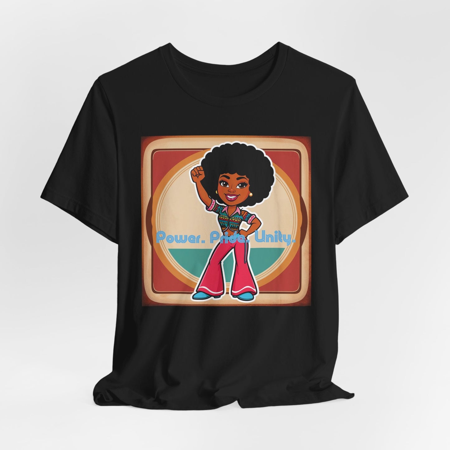 Retro Black Woman T-Shirt Power Pride Unity