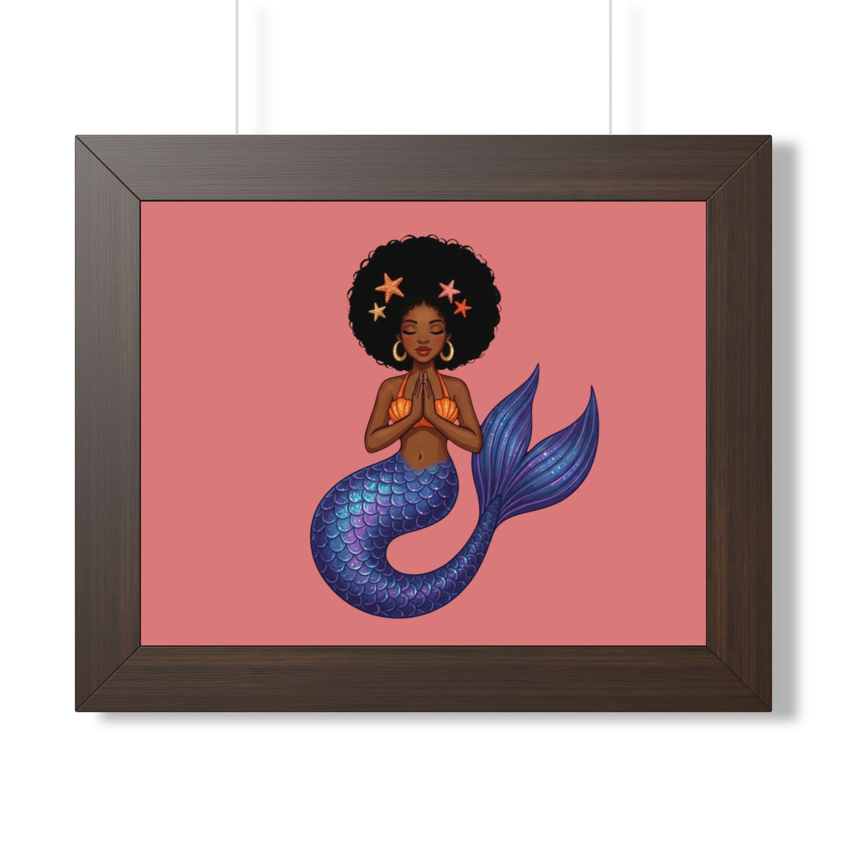 Framed Mermaid Meditation Poster