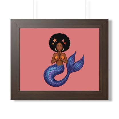 Framed Mermaid Meditation Poster