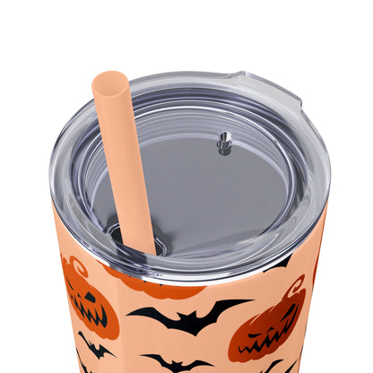 Pumpkins Bats Animal Print Skinny Tumbler