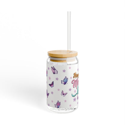 Sipper Glass Mother's Day Butterflies