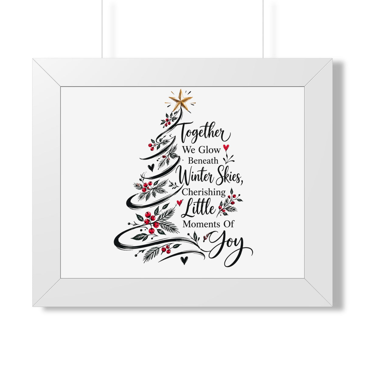 Christmas Tree Wall Art Poster - "Together We Glow Beneath Winter Skies, Cherishing Little Moments Of Joy"