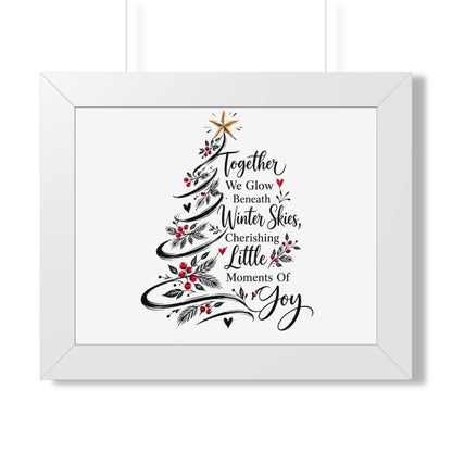 Christmas Tree Wall Art Poster - "Together We Glow Beneath Winter Skies, Cherishing Little Moments Of Joy"