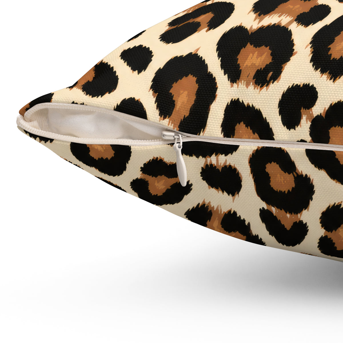 Leopard Print Decorative Pillow — Bold Animal Print Accent Cushion