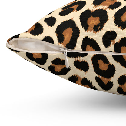 Leopard Print Decorative Pillow — Bold Animal Print Accent Cushion