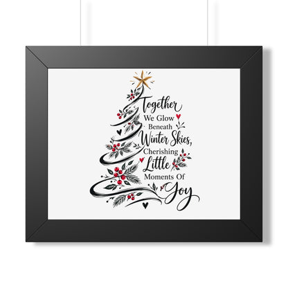 Christmas Tree Wall Art Poster - "Together We Glow Beneath Winter Skies, Cherishing Little Moments Of Joy"