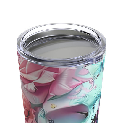 Floral Sugar Skull Tumbler