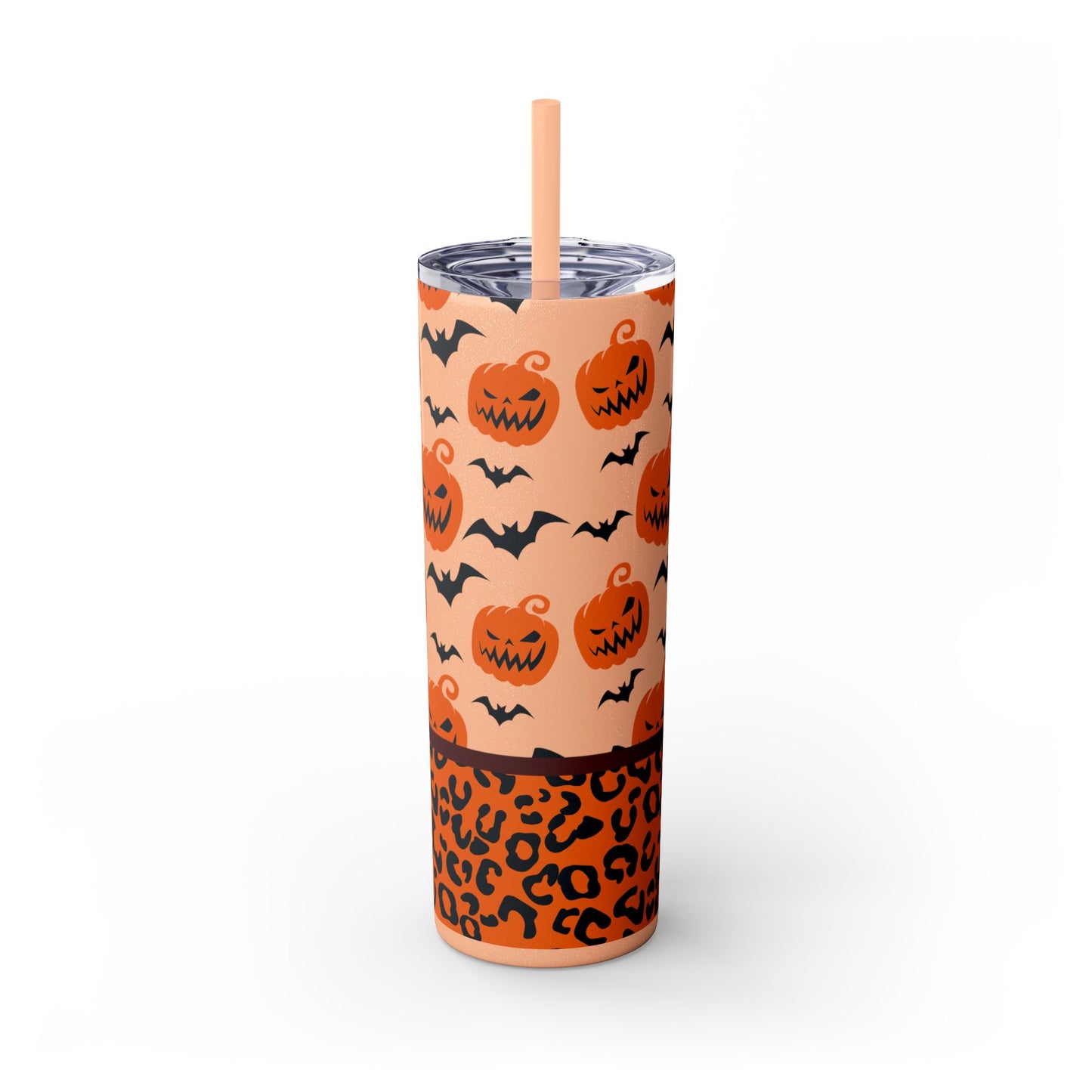 Pumpkins Bats Animal Print Skinny Tumbler