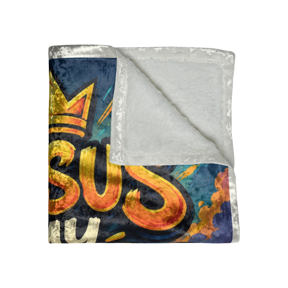 Crushed Velvet Blanket — "Jesus My Redeemer" Inspirational Christian Throw