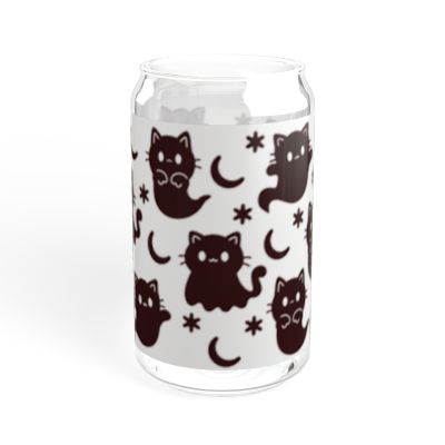 Black Cat Sipper Glass 16oz